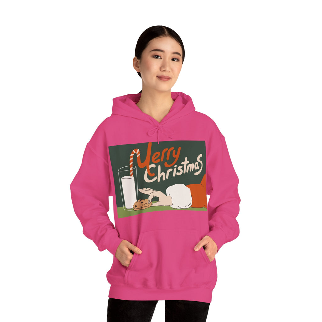 Merry Christmas Cookie & Milk Hoodie — Retro Holiday Sweatshirt