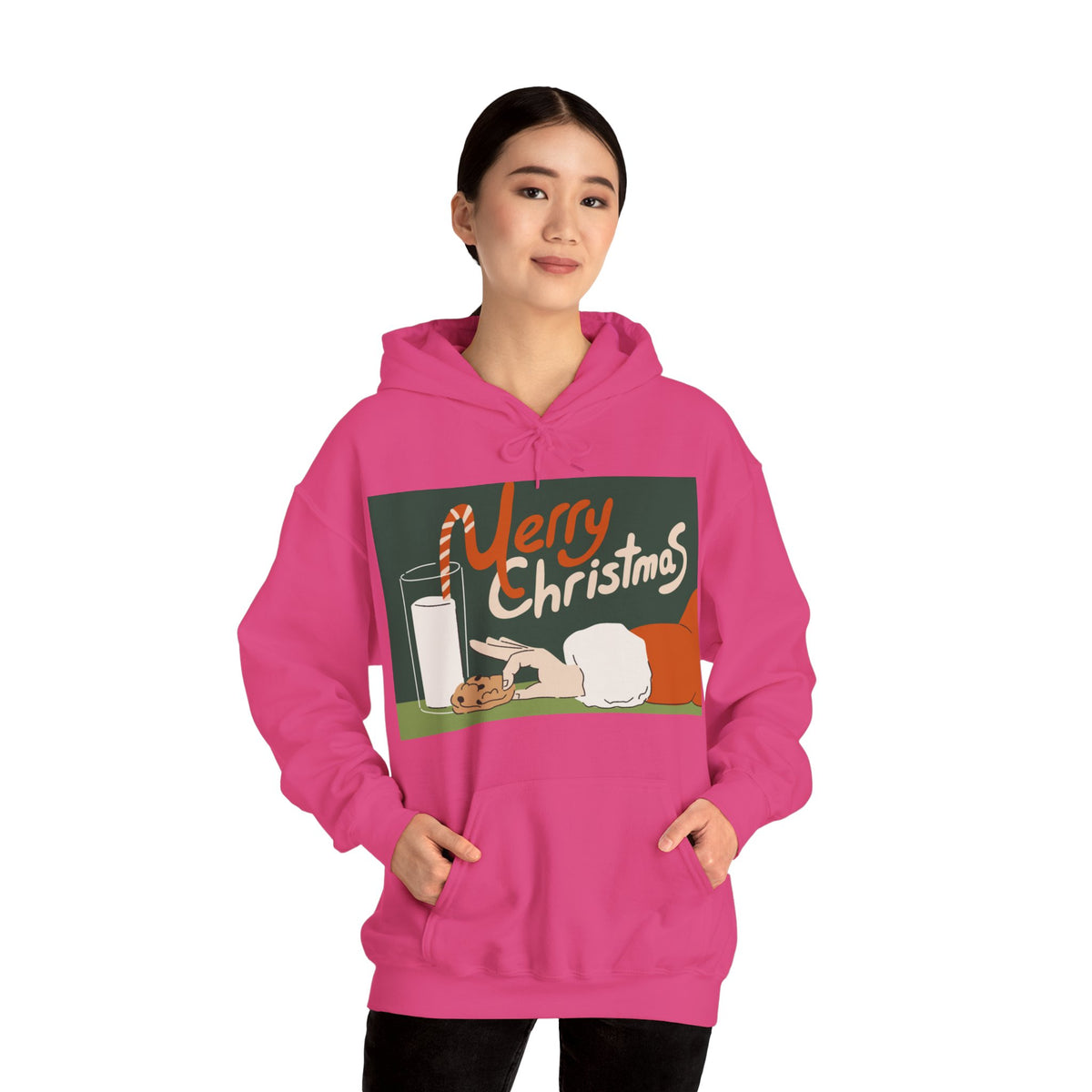 Merry Christmas Cookie & Milk Hoodie — Retro Holiday Sweatshirt