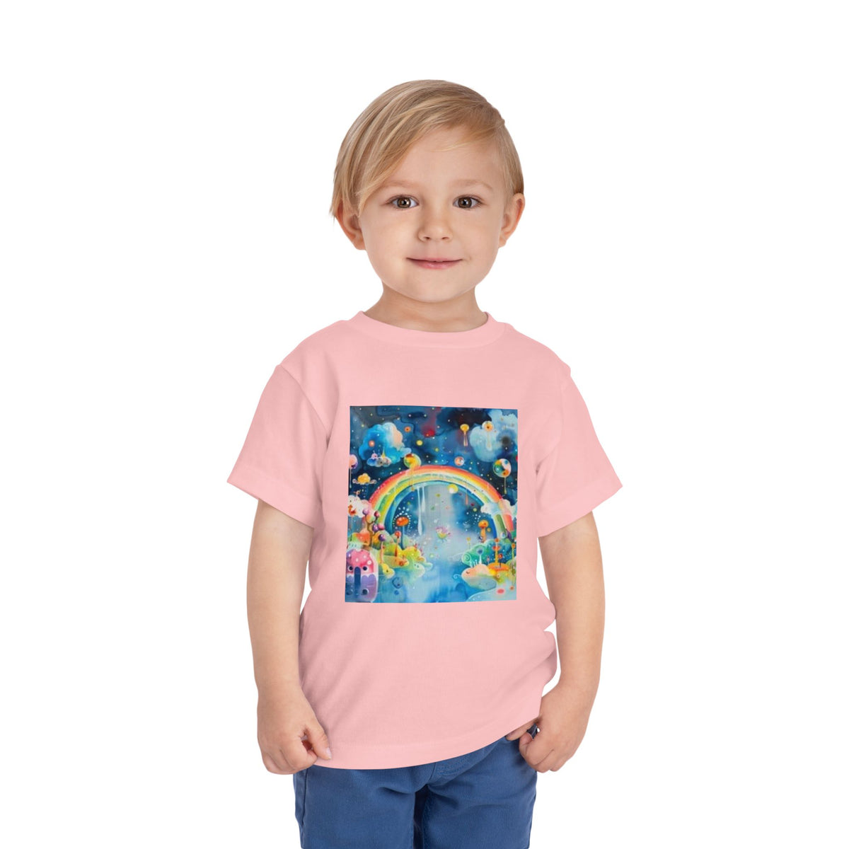 Toddler Rainbow Cloud Tee — Cute Magical Rainbow Graphic Shirt for Kids