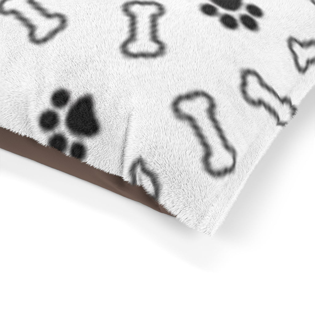 Plush Paw & Bone Pet Bed — Cozy Sherpa Dog/Cat Cushion