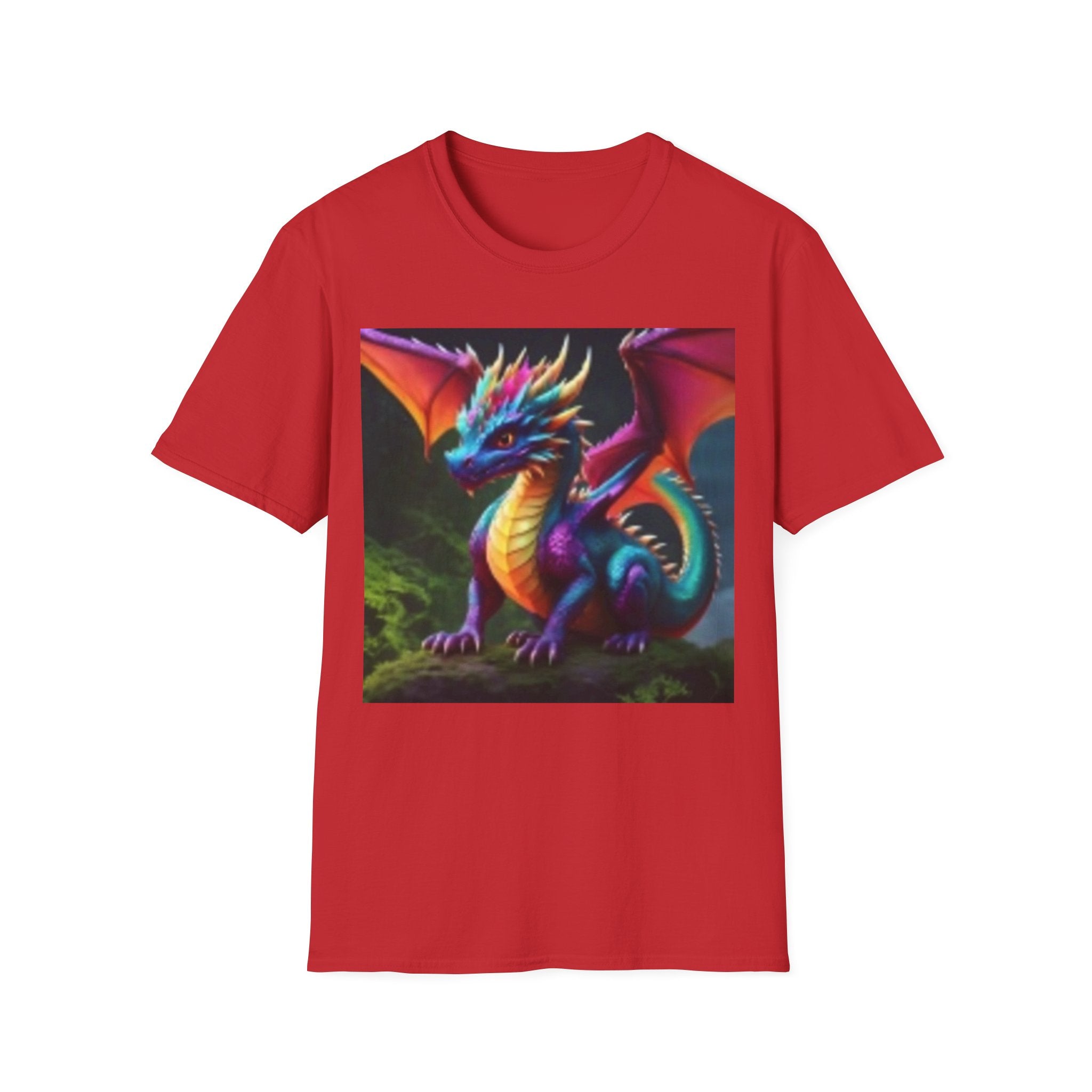 Colorful Fantasy Dragon T-Shirt — Vibrant Rainbow Baby Dragon Graphic Tee