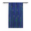 Sheer Window Curtain Blue Floral