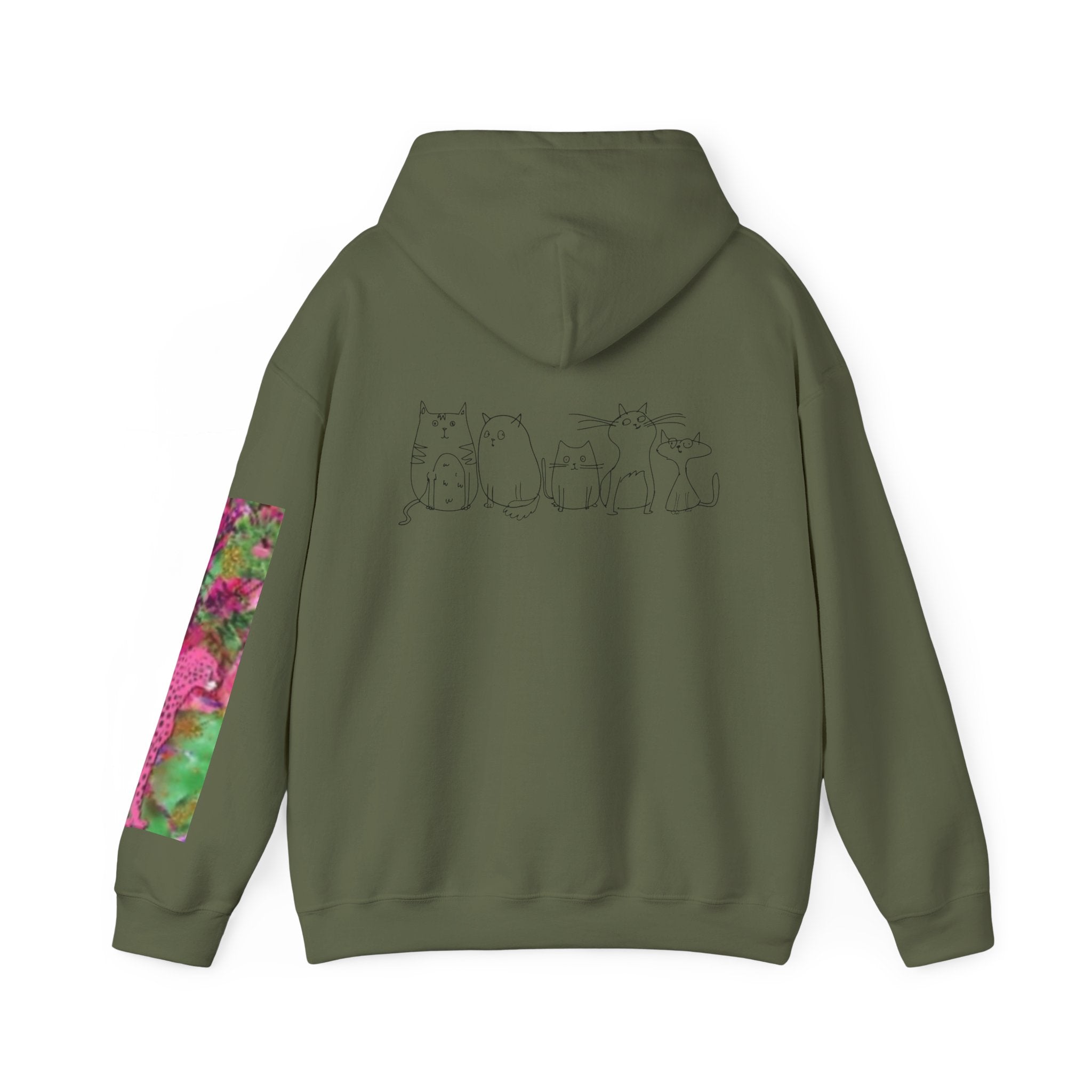 Cat Crew Hoodie — Colorful Curious Cats Graphic Sweatshirt