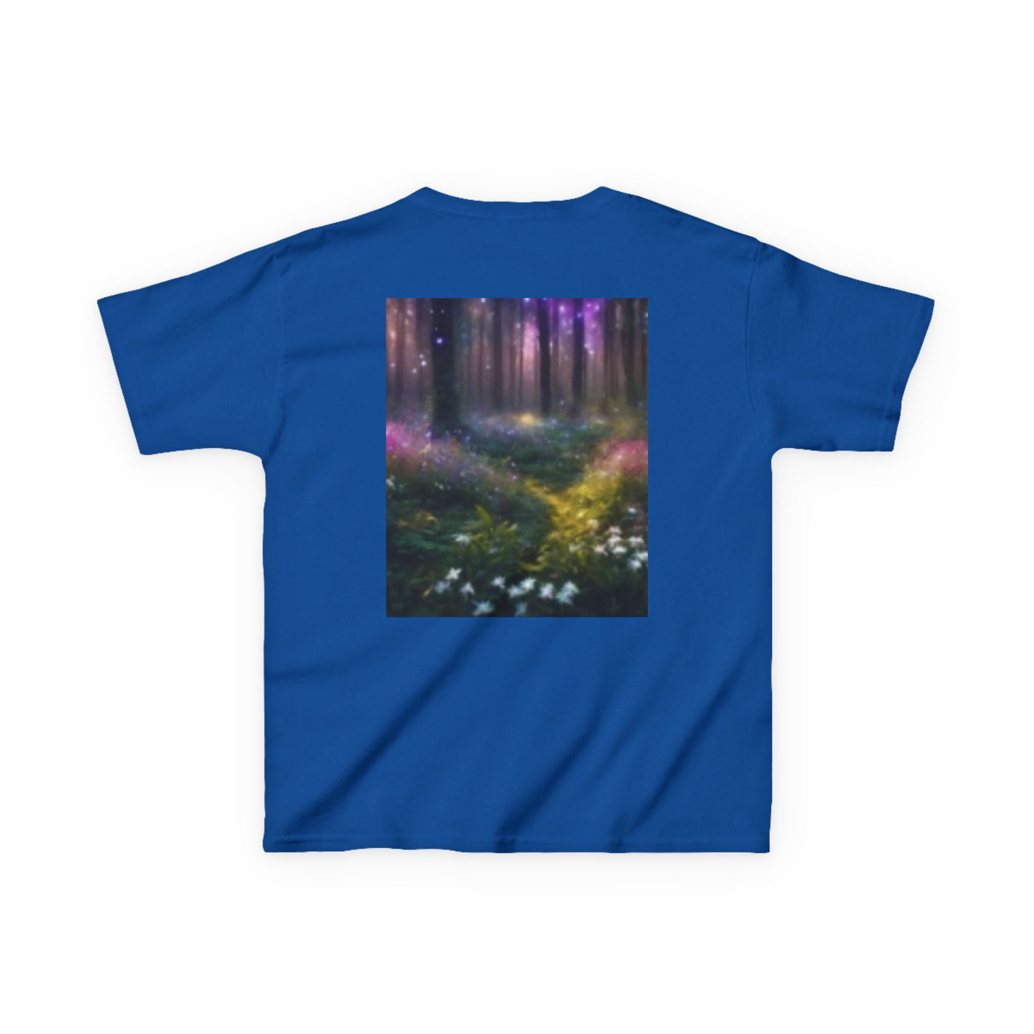 Kids T-shirt— Cute Frankenstein Face Front & Enchanted Forest Back