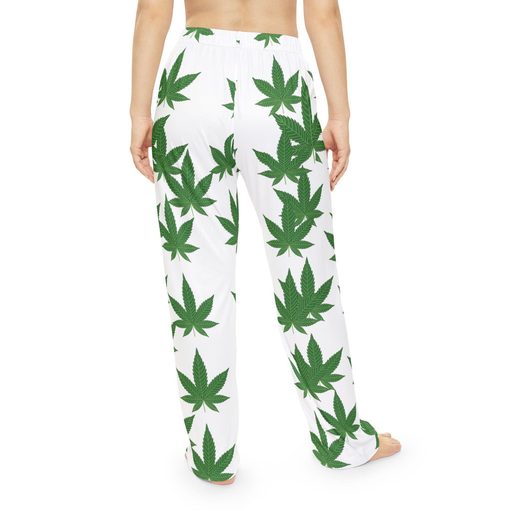 Marijuana Leaf Pajama Pants - Women's Cannabis Print Lounge Sleepwear