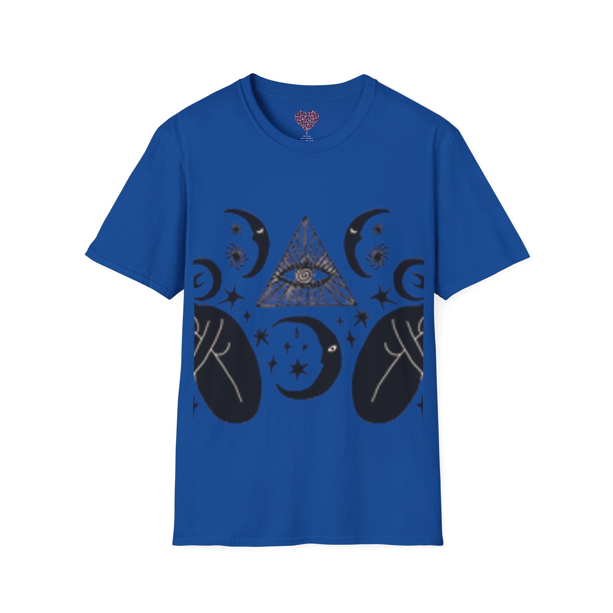 T-shirt Mystic Moon Eye — T-shirt graphique Celestia avec empiècement floral au dos