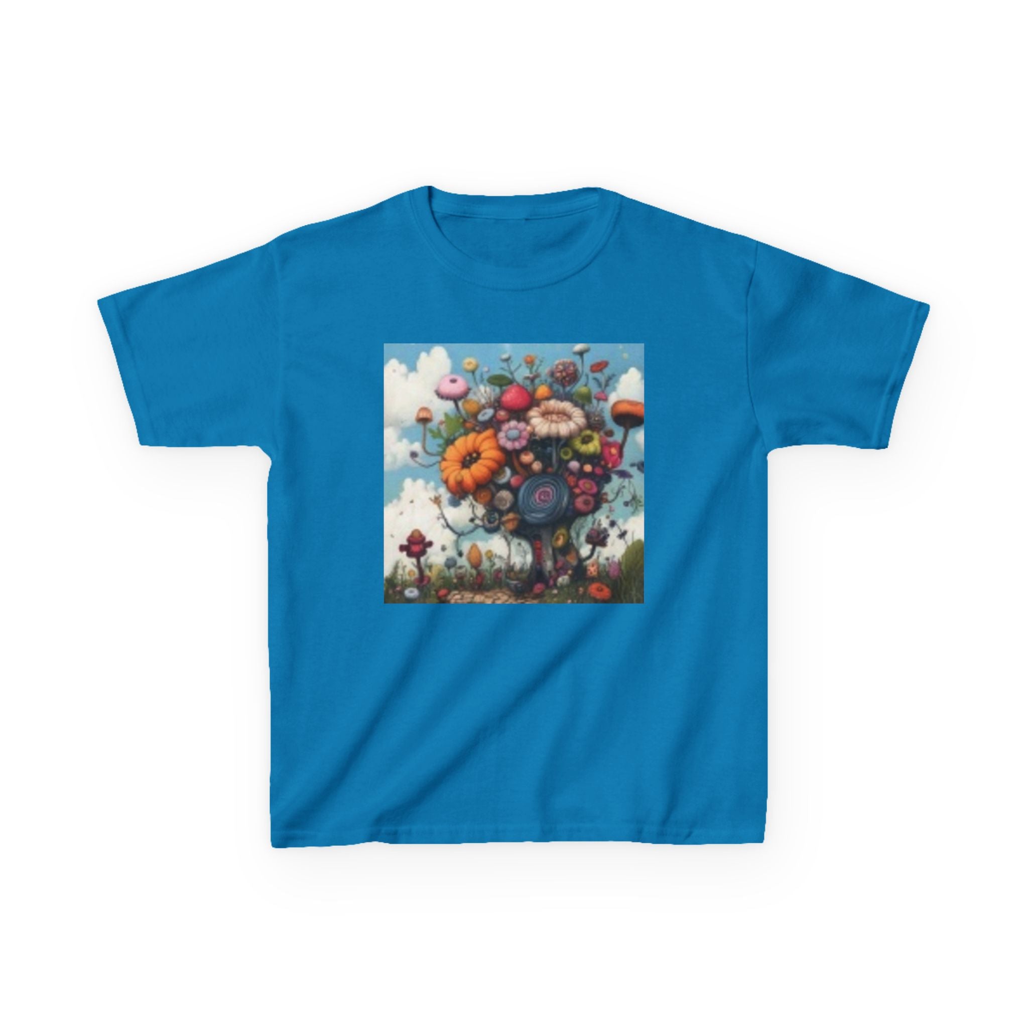 Kids T‑Shirt — Colorful Fantasy Flower Garden Print