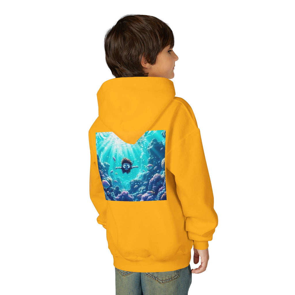 Youth Hoodie with Vintage Octopus & Underwater Scene — Kids Ocean Crew Pullover