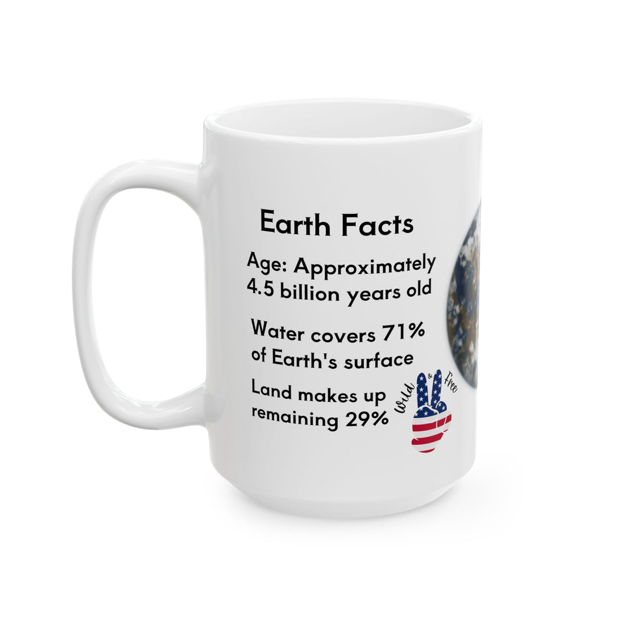 Earth Facts Ceramic Mug — Educational Planetary Coffee Cup (11oz, 15oz)