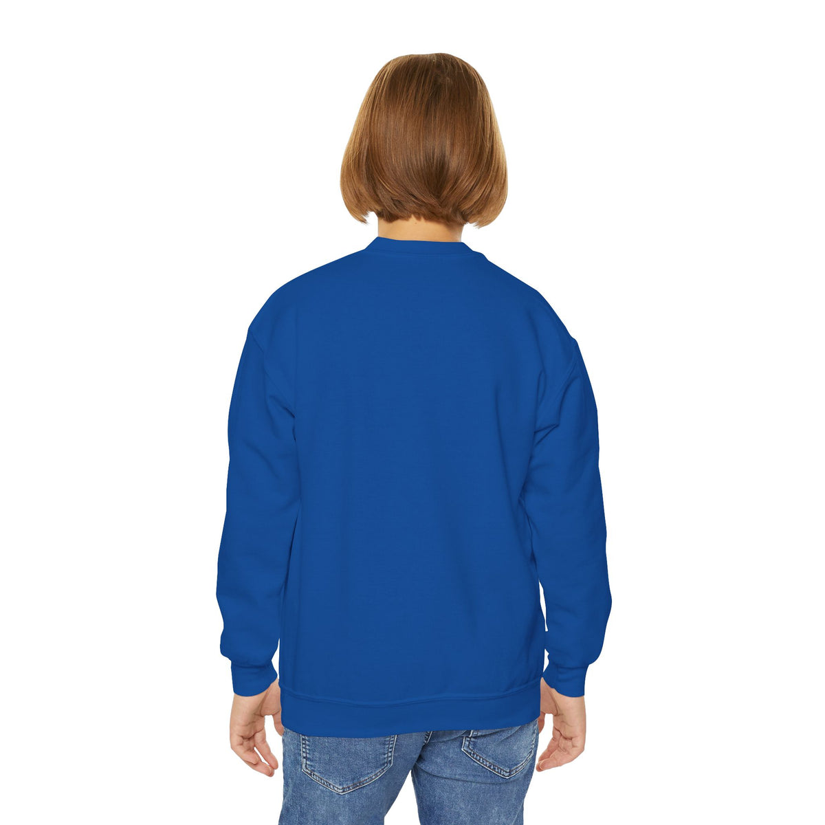 Youth Crewneck Sweatshirt — Colorful Cartoon Kittens Group Graphic