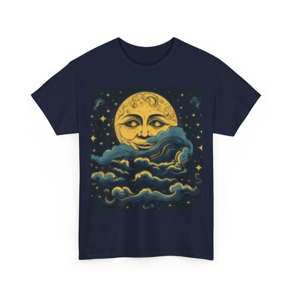 Vintage Moon & Clouds Graphic Tee — Retro Celestial T-Shirt