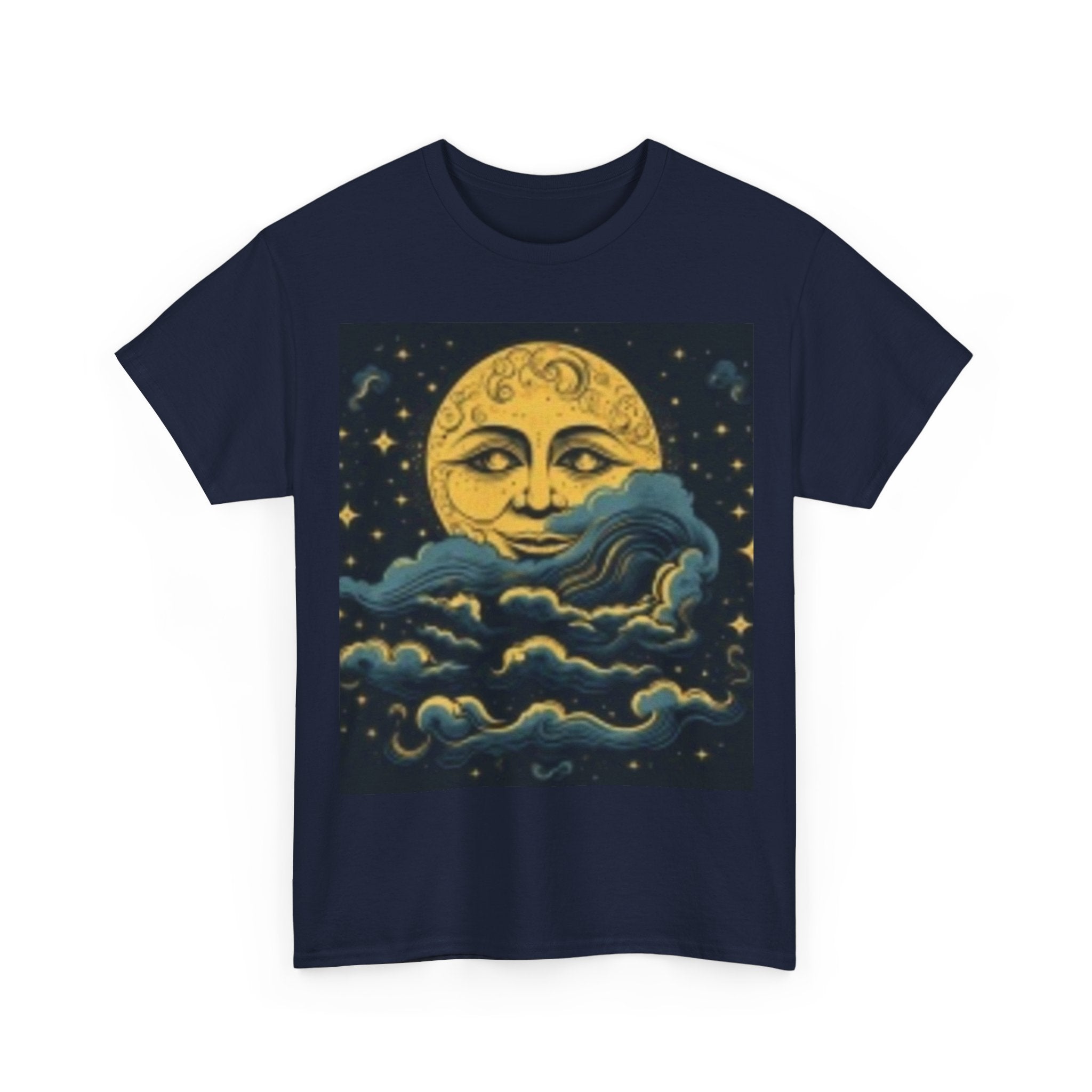 Vintage Moon & Clouds Graphic Tee — Retro Celestial T-Shirt