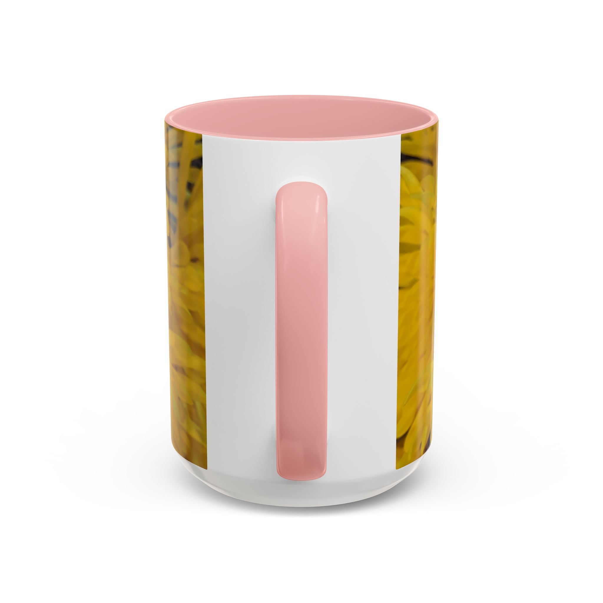 Yellow Chrysanthemum Accent Coffee Mug — Floral 11/15oz Tea Cup