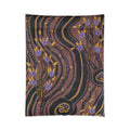 Bohemian Swirl Floral Comforter — Purple & Gold Abstract Bedspread