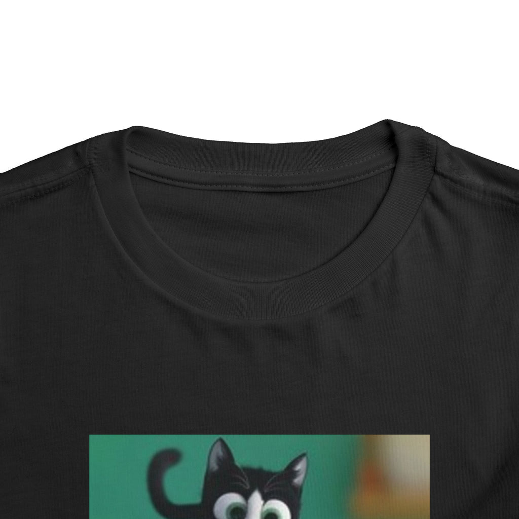 Toddler Tee — Playful Kitten and Fishbowl Graphic