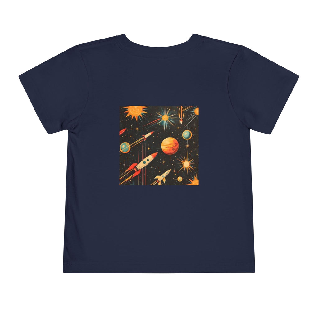 Toddler T-shirt — Adventures Cute Astronaut & Retro Space Rockets Design