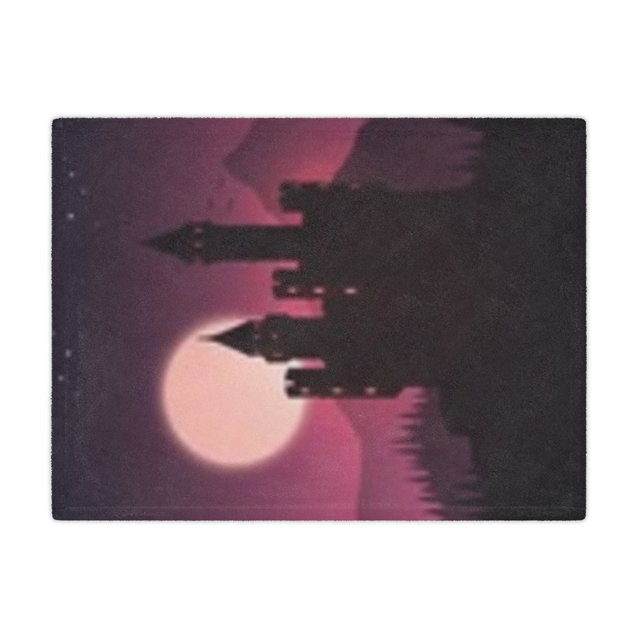Castle Moon Minky Blanket — Gothic Moonlit Castle Throw for Cozy Nights