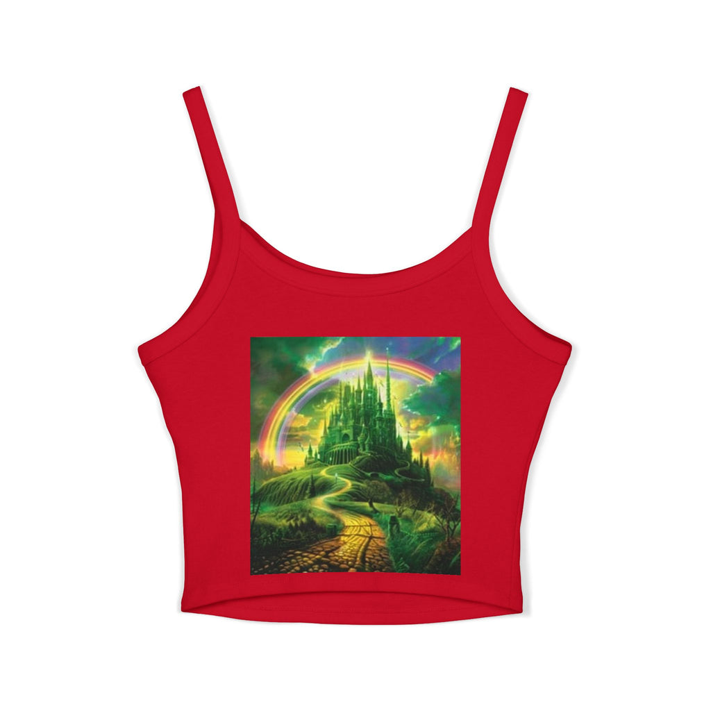Women's Spaghetti Strap Tank Top Butterfly Magical Kingdom