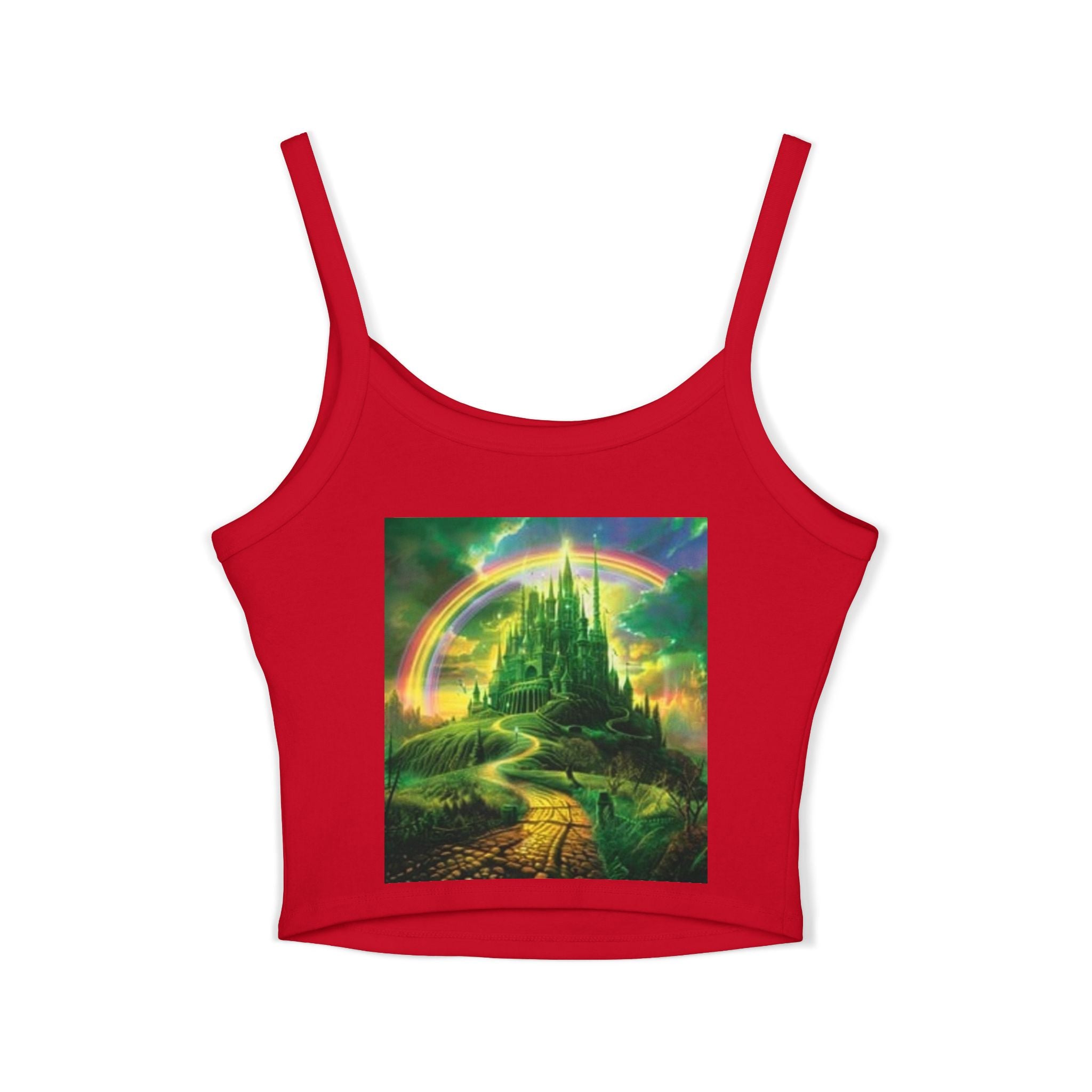 Women's Spaghetti Strap Tank Top Butterfly Magical Kingdom