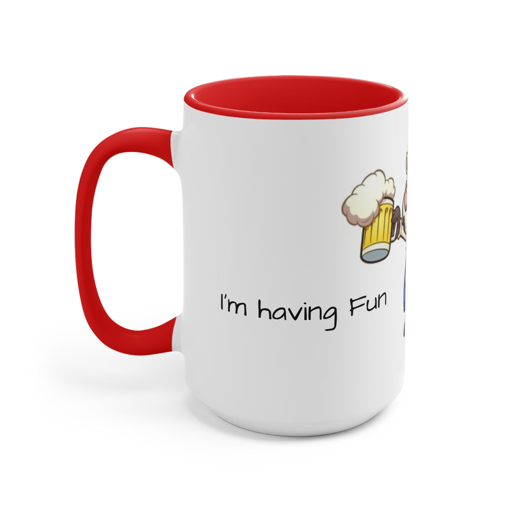 Funny Cow Beer Accent Mug — Pink Interior Coffee Cup for Farm, Brewery & Party Gifts