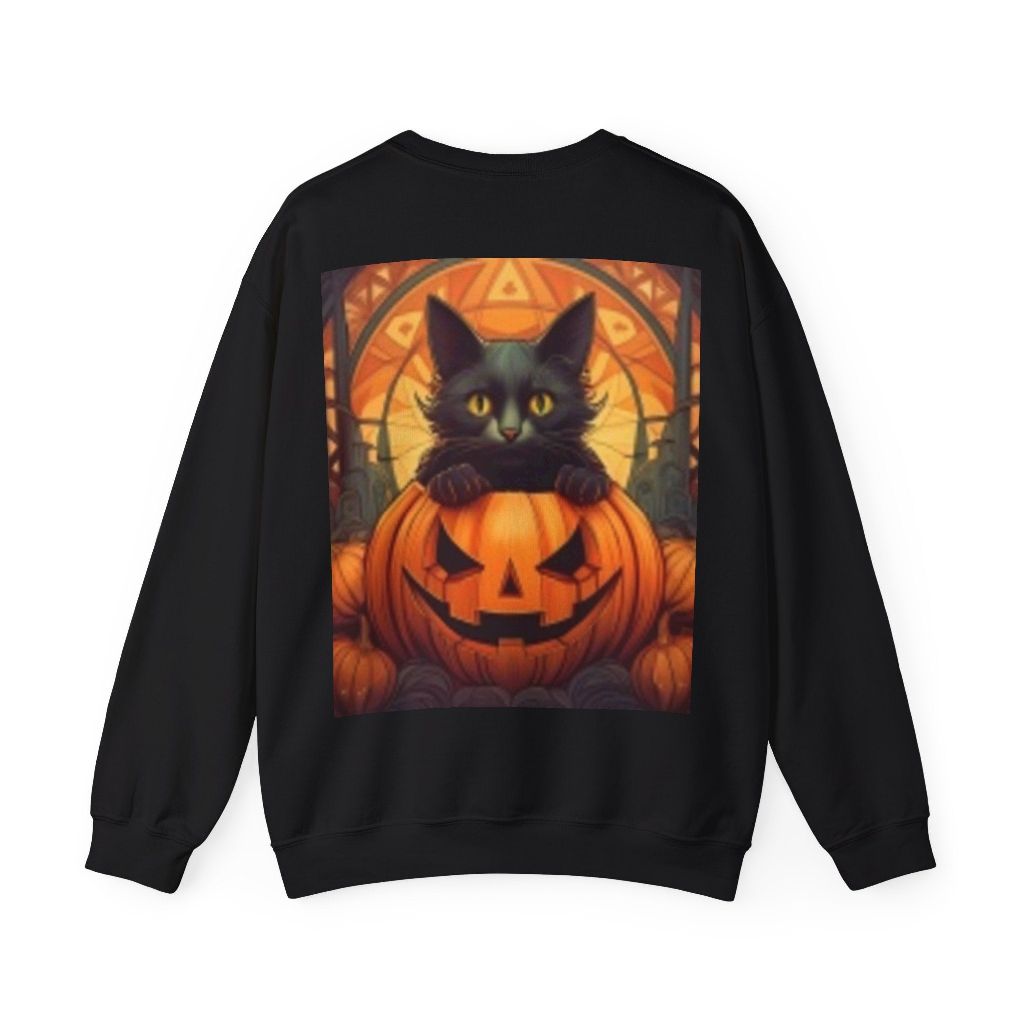 Mickey Mouse Pumpkin  Black Cat Mystic Moonlit Forest Sweatshirt — Atmospheric Blue Fog Crewneck