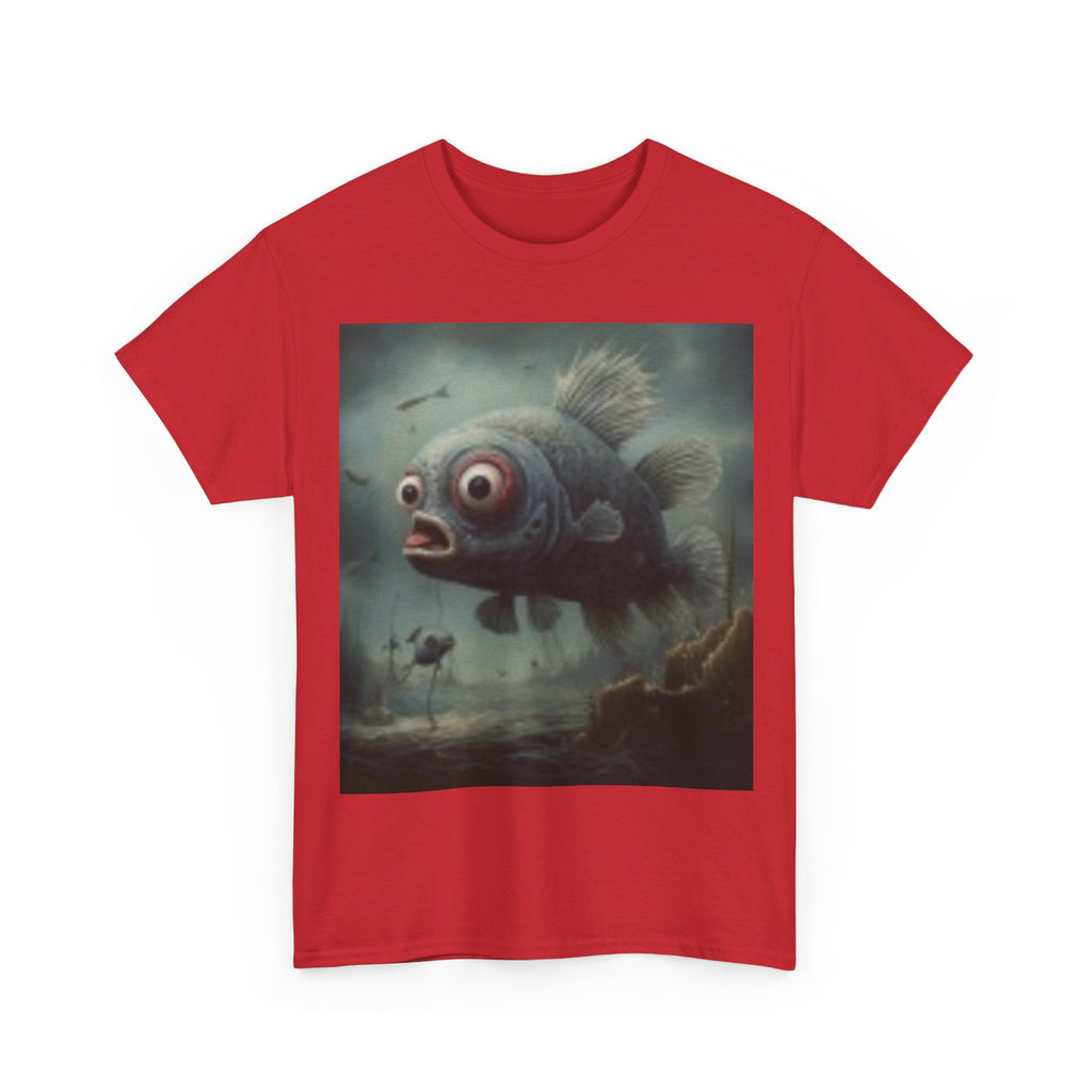 Surreal Big-Eyed Fish T-Shirt — Moody Underwater Art Tee