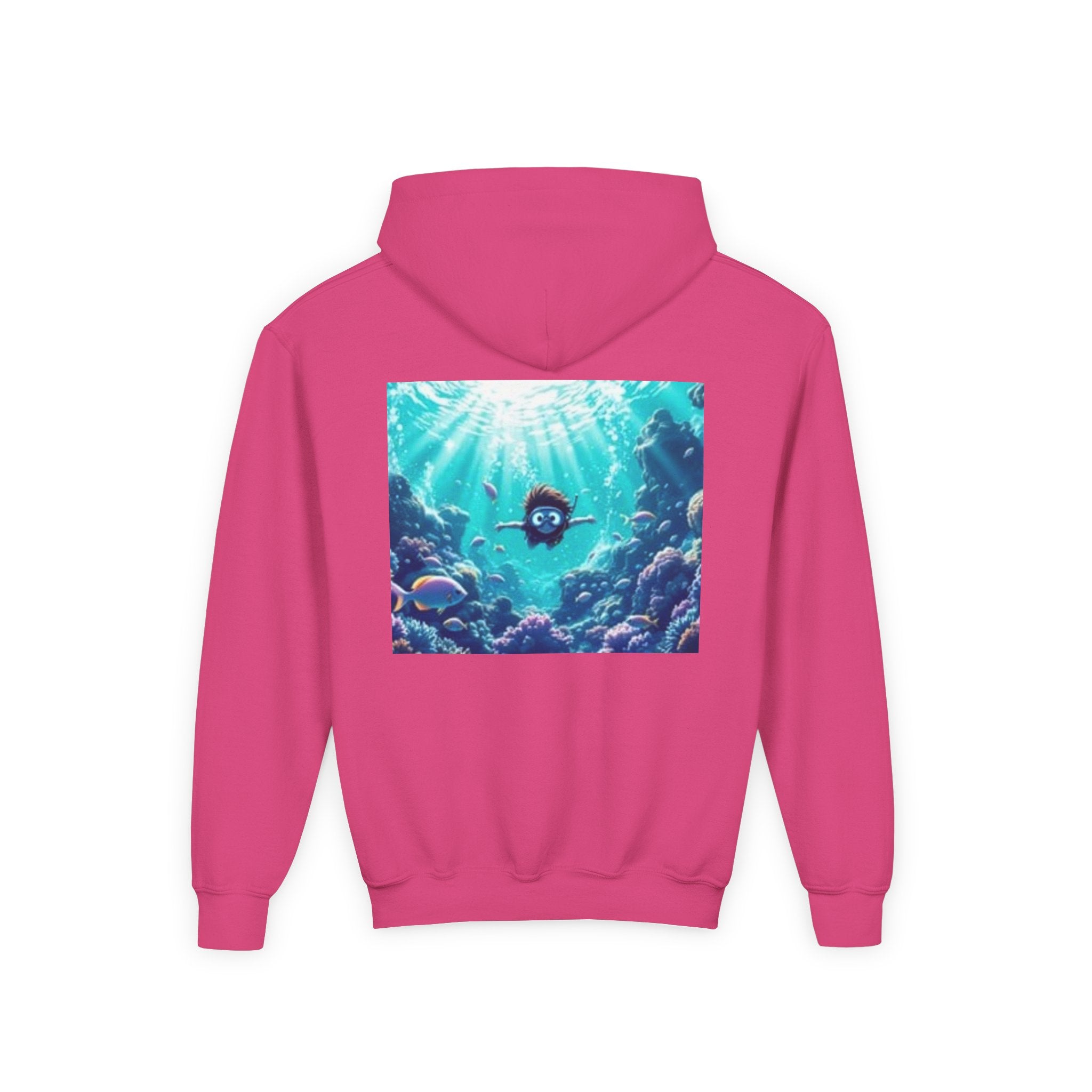 Youth Hoodie with Vintage Octopus & Underwater Scene — Kids Ocean Crew Pullover