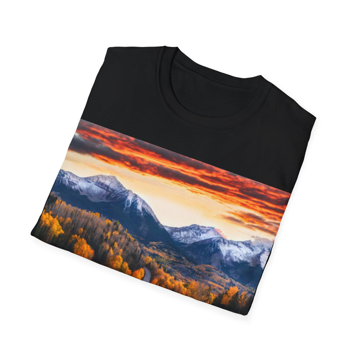 Road to the Rockies T-Shirt — Scenic Mountain Sunset Landscape Tee