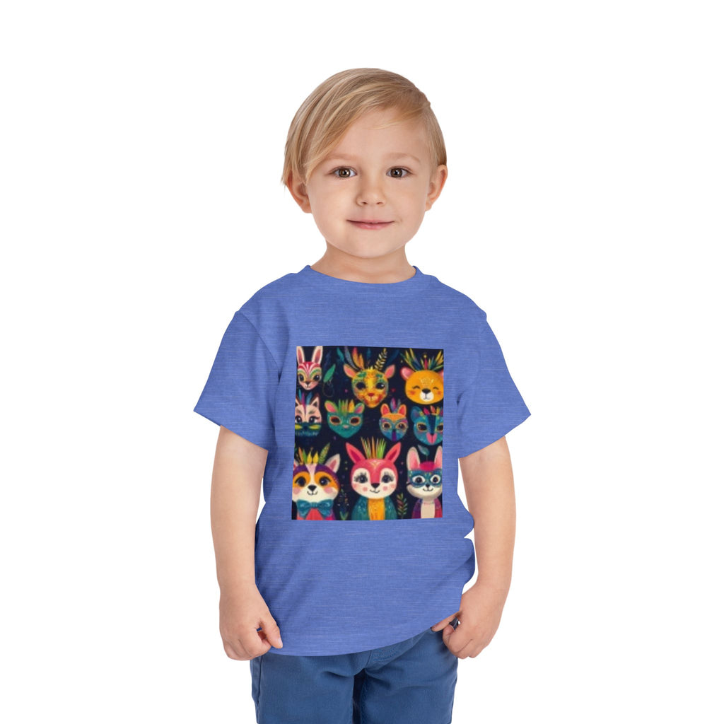 Toddler T-shirt — Colorful Forest Animal Faces Toddler Shirt