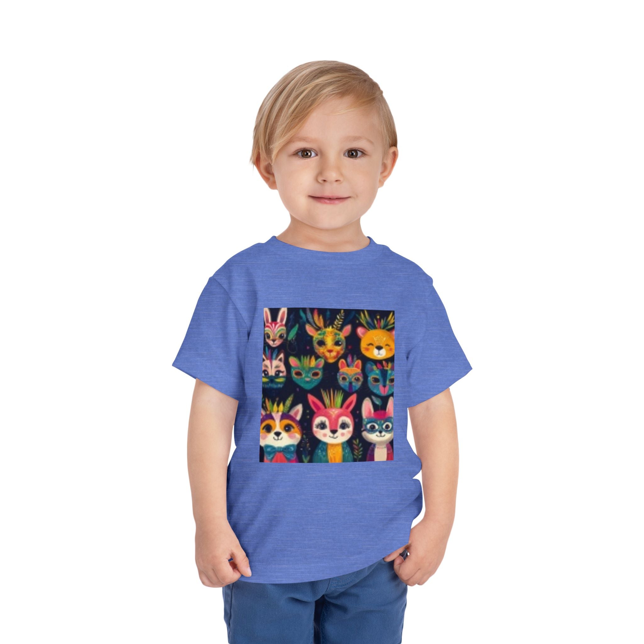 Toddler T-shirt — Colorful Forest Animal Faces Toddler Shirt