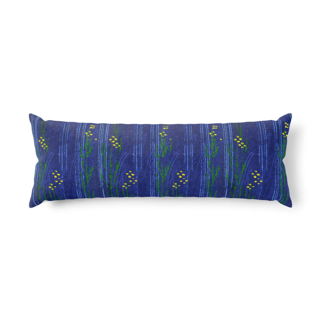 Botanical Blue Body Pillow — Long Floral Comfort Pillowcase