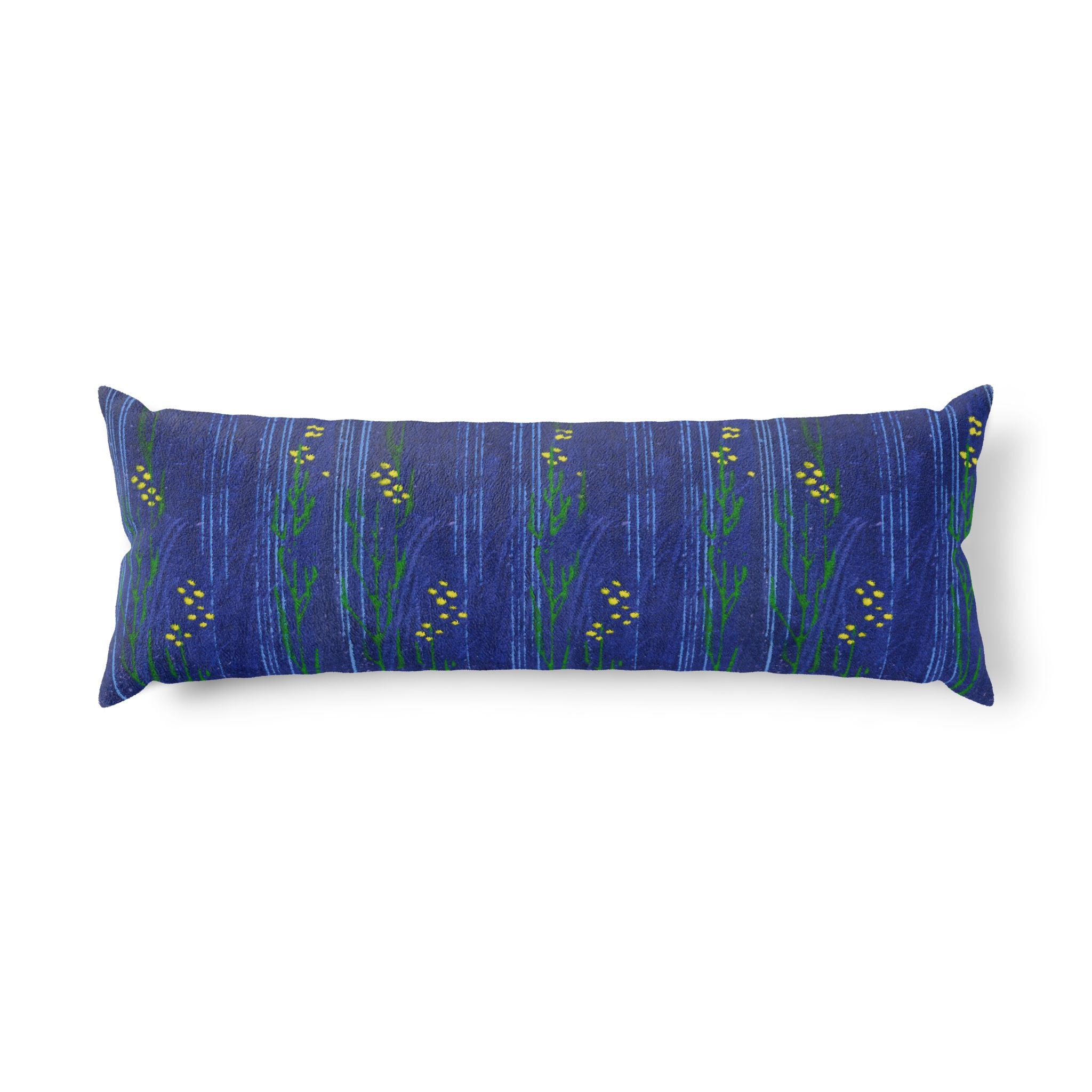 Botanical Blue Body Pillow — Long Floral Comfort Pillowcase
