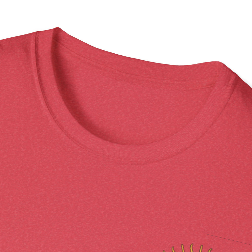 Sun Face Pocket Tee with Abstract Red Fox Back Print