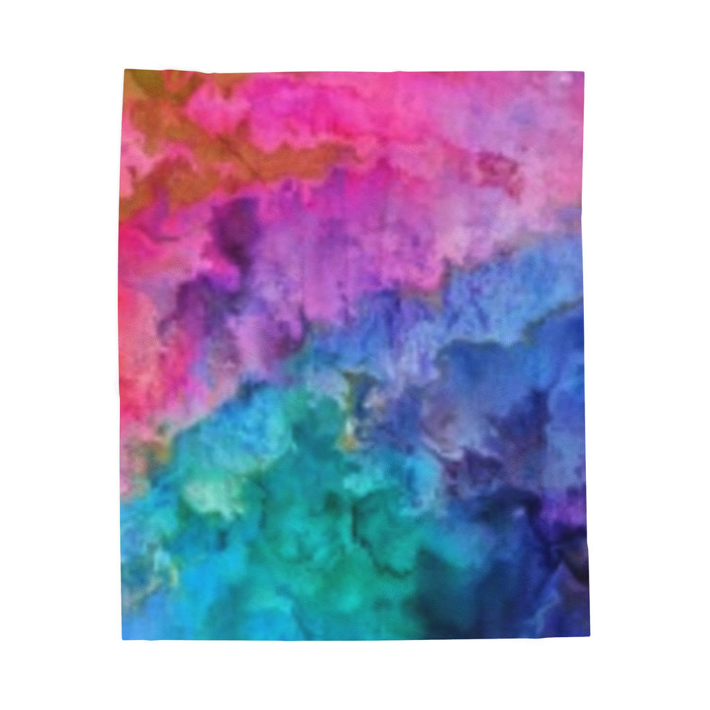 Colorful Watercolor Velveteen Plush Blanket