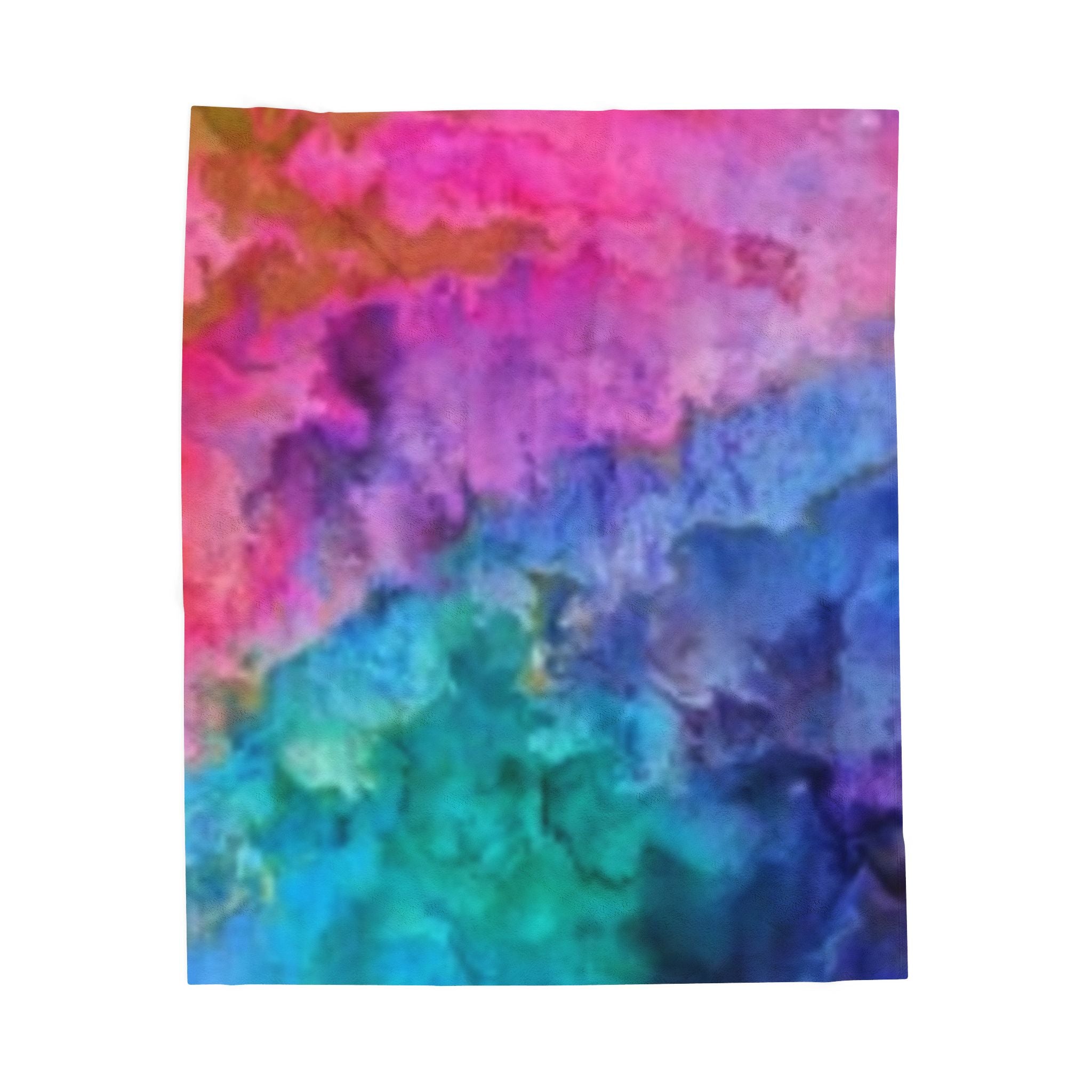 Colorful Watercolor Velveteen Plush Blanket