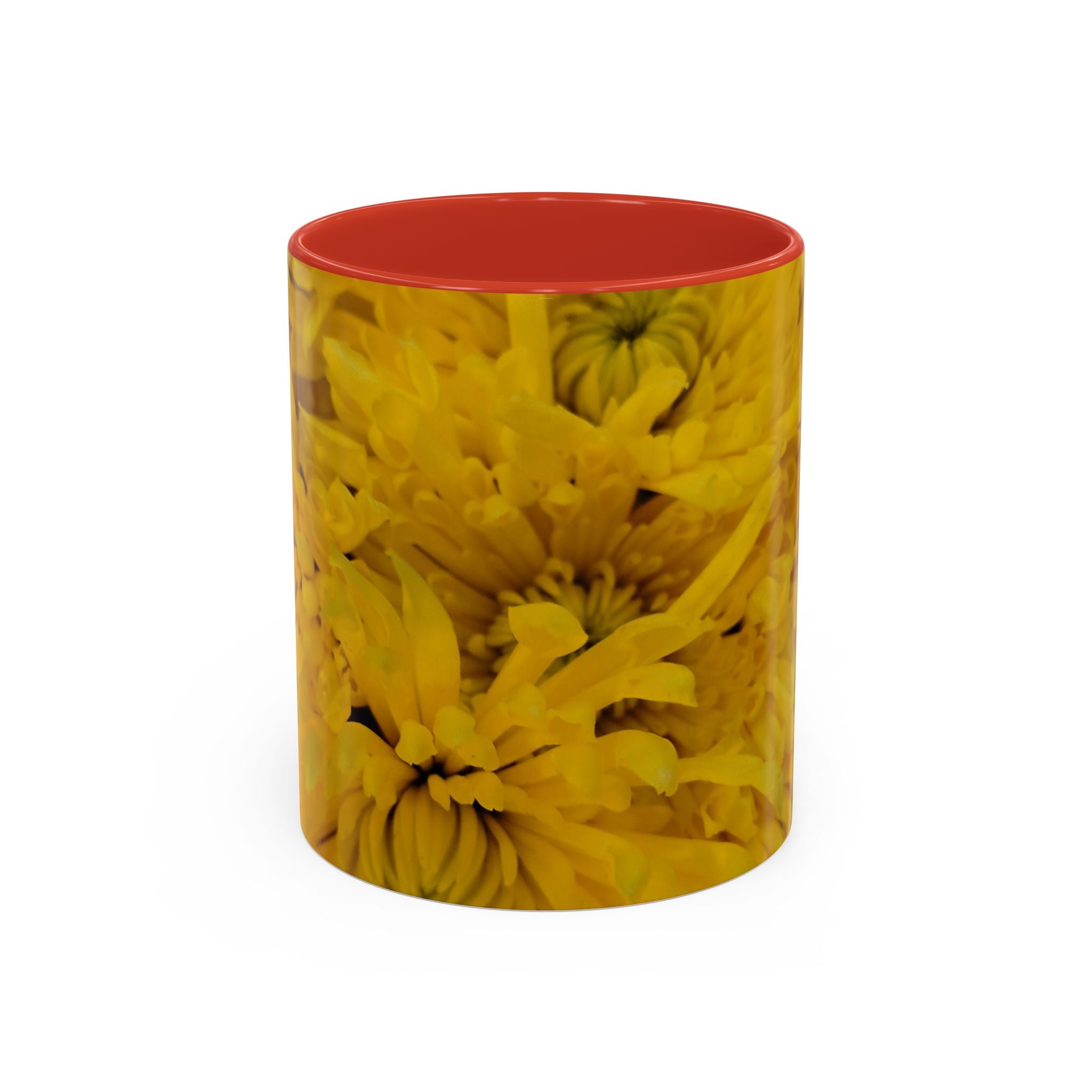 Mug à café motif chrysanthème jaune — Tasse à thé florale 11/15oz