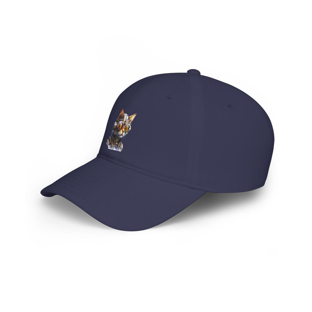 Steampunk Cat Baseball Cap — Vintage Goggles Kitten Low-Profile Hat