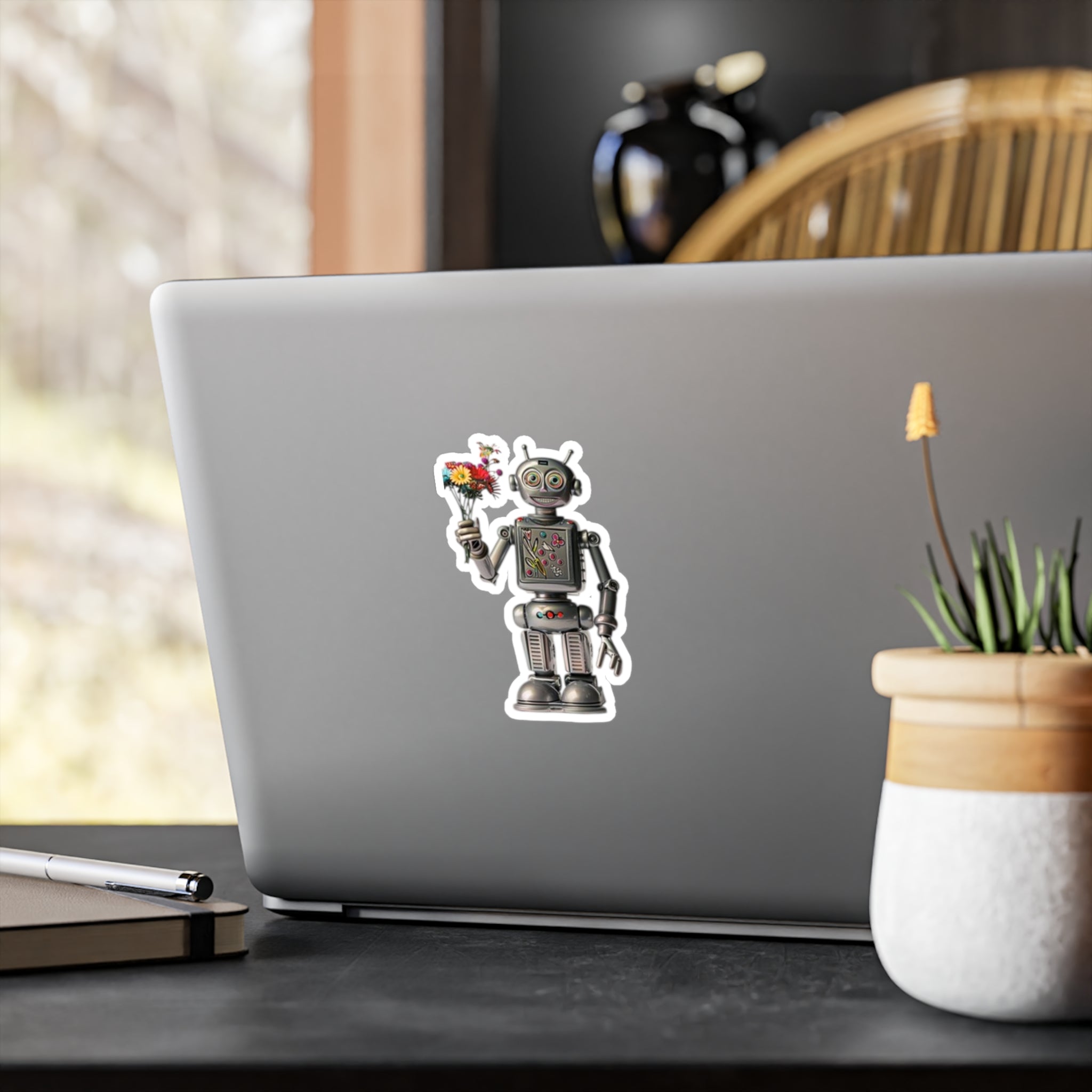 Robot Vinyl Decal — Custom Portrait Sticker for Cars, Laptops & Windows