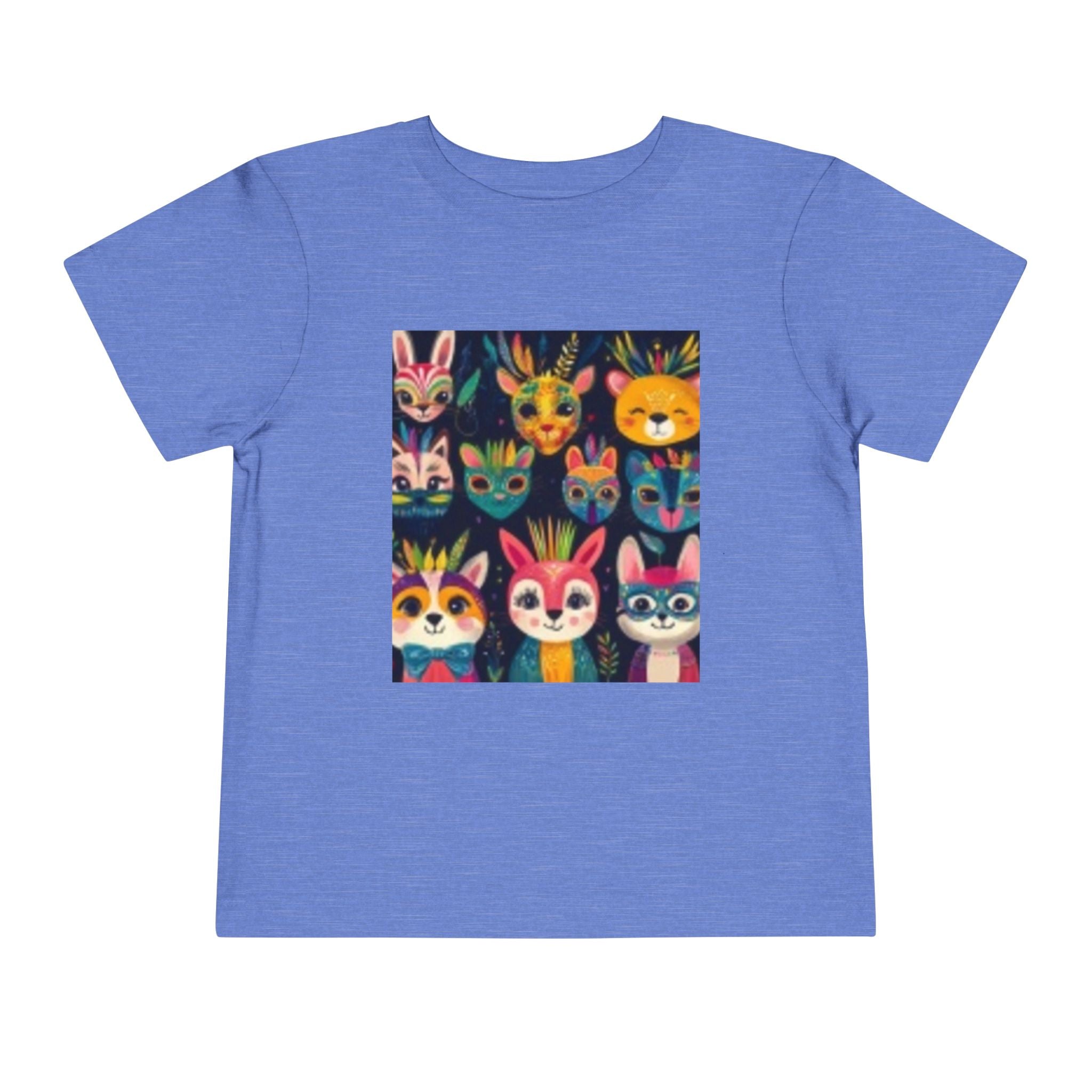 T-shirt pour tout-petits – T-shirt coloré pour tout-petits avec des visages d'animaux de la forêt