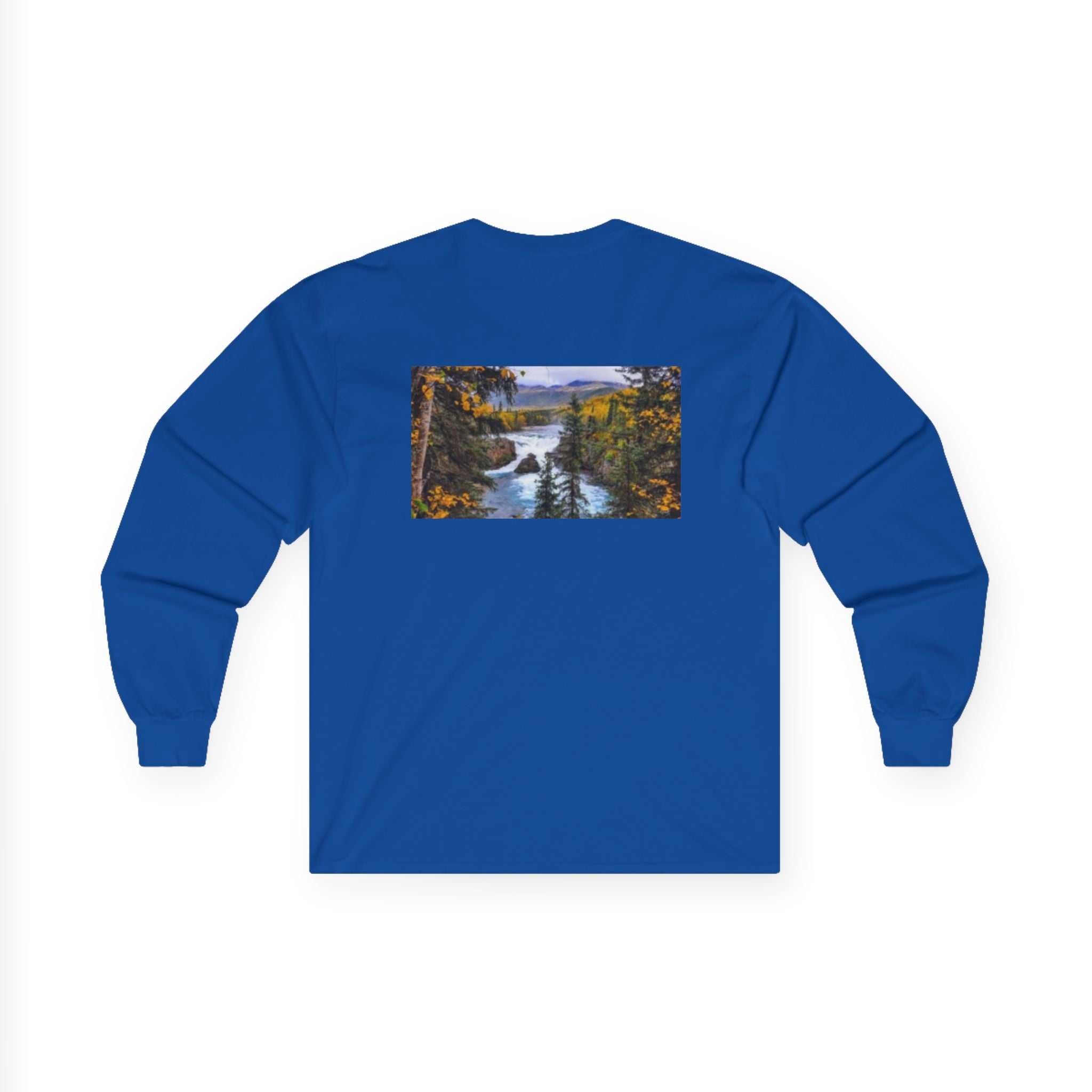 Long Sleeve T-shirt — Reflective Lion & Mountain River Nature Shirt