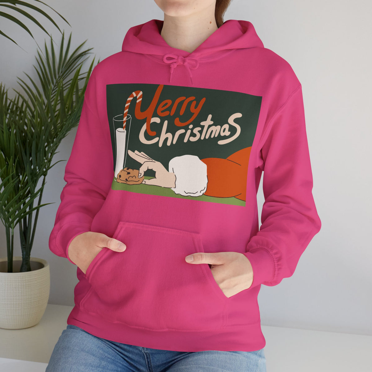 Merry Christmas Cookie & Milk Hoodie — Retro Holiday Sweatshirt