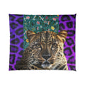 Leopard Portrait Comforter — Bold Purple Animal Print Bedding