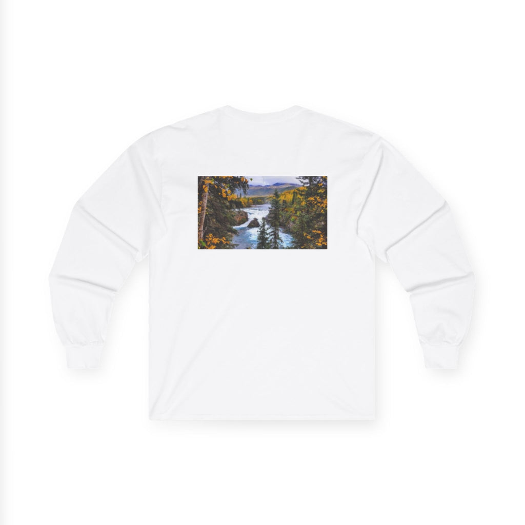 Long Sleeve T-shirt — Reflective Lion & Mountain River Nature Shirt