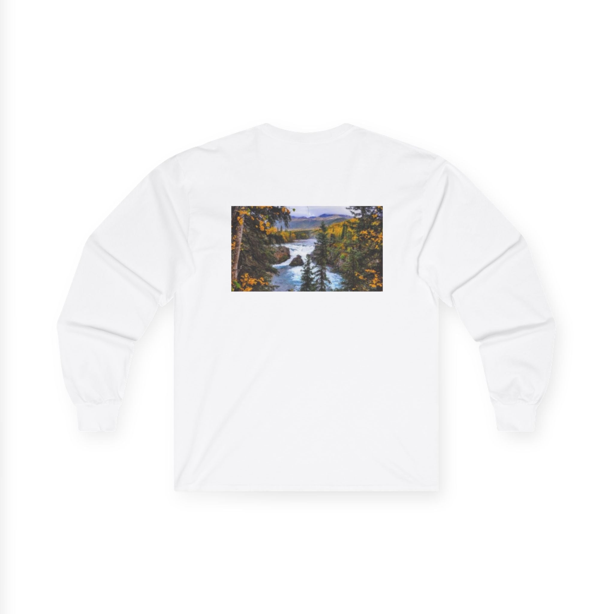 Long Sleeve T-shirt — Reflective Lion & Mountain River Nature Shirt