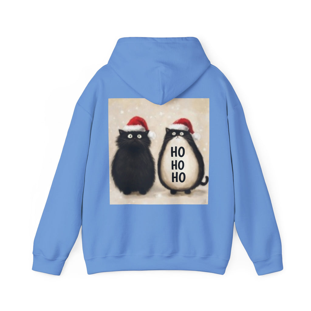 Holiday Cat & Penguin Hoodie — Cute Christmas Cats in Santa Hats