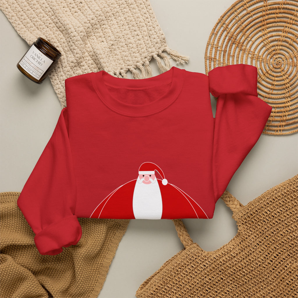 Santa Graphic Sweatshirt — Cute Holiday Christmas Crewneck