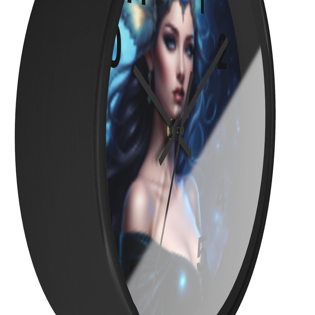 Moonlit Sorceress Wall Clock — Fantasy Goddess Decor