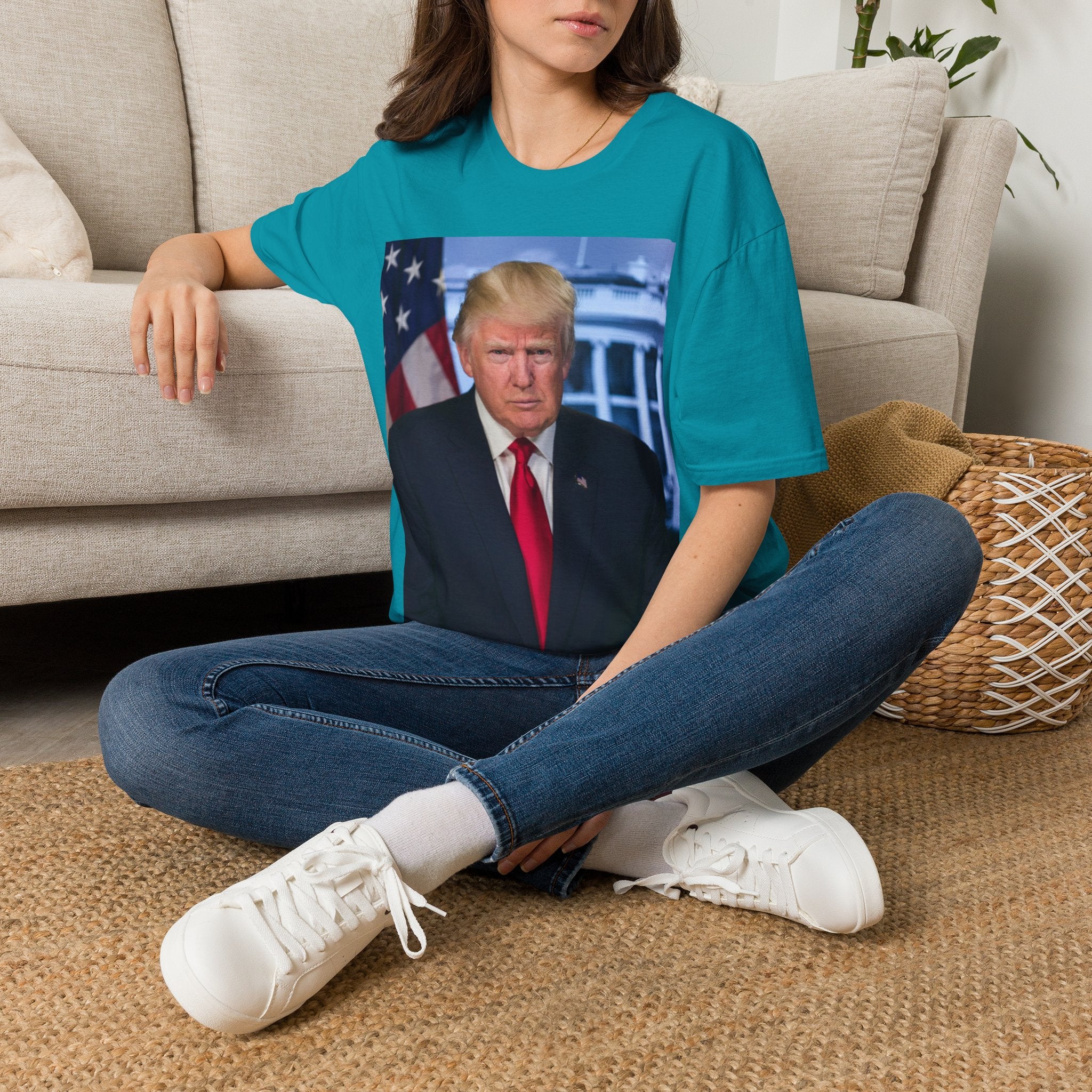 Political Portrait T‑Shirt — Patriotic Flag Headshot Tee