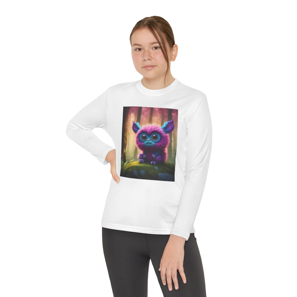 Youth Long Sleeve Tee – Cute Neon Forest Creature Graphic