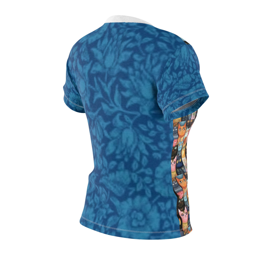 Women's Cute Colorful Cat Print T-shirt —Looking Fabulous